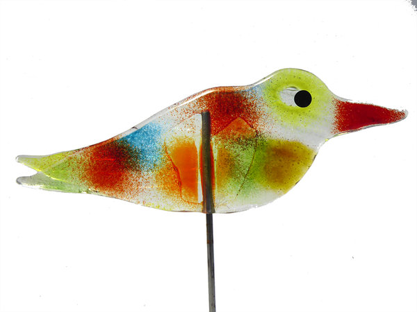 Strandvogel Glasfigur ca 25 cm, Gartenstecker