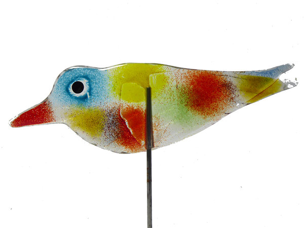 Strandvogel Glasfigur ca 25 cm, Gartenstecker
