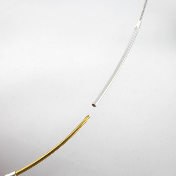 Halskette Glas Steelblue Stick mit Edelstahlseil